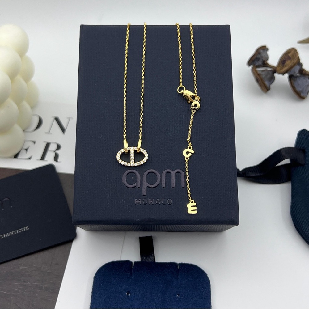 APM Monaco Gold Pig Nose Clavicle Necklace